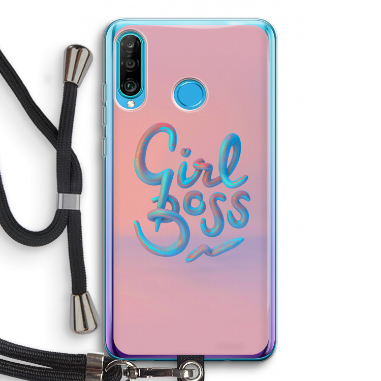 Girl boss: Huawei P30 Lite Transparant Hoesje met koord