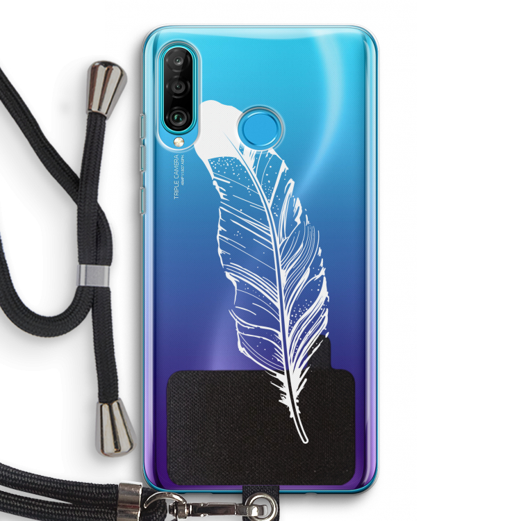 Pluim: Huawei P30 Lite Transparant Hoesje met koord