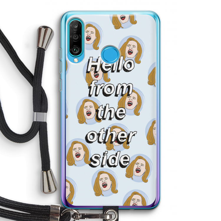 Hello: Huawei P30 Lite Transparant Hoesje met koord