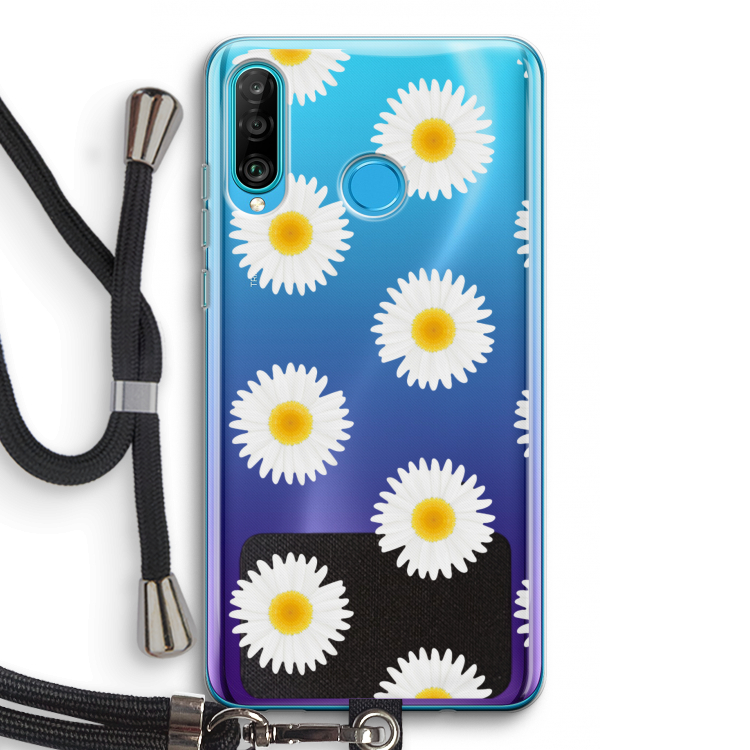 Margrietjes: Huawei P30 Lite Transparant Hoesje met koord