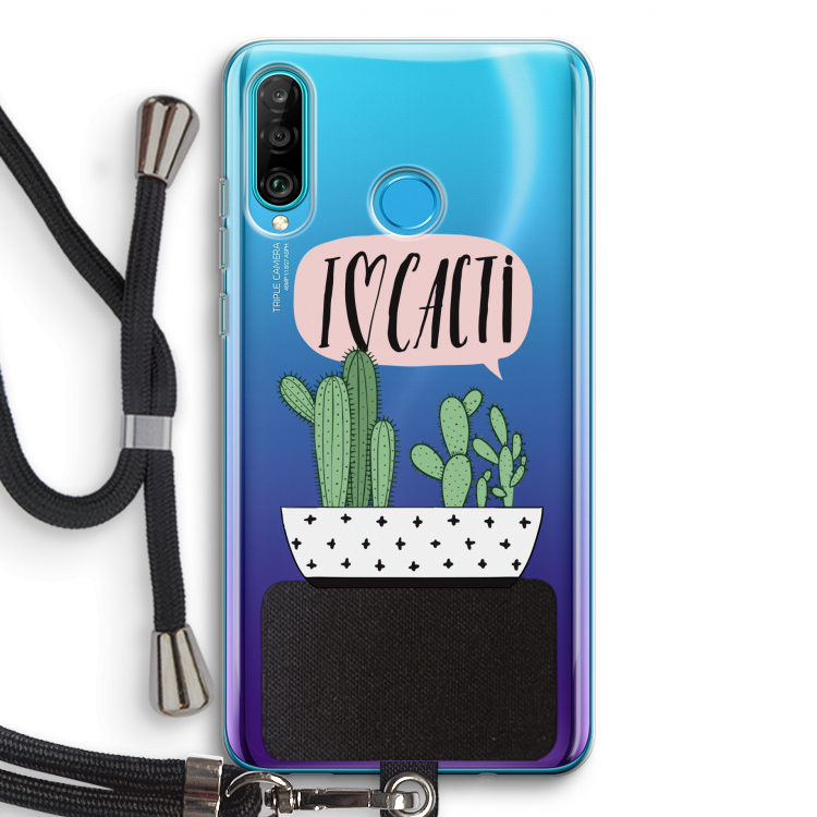 I love cacti: Huawei P30 Lite Transparant Hoesje met koord