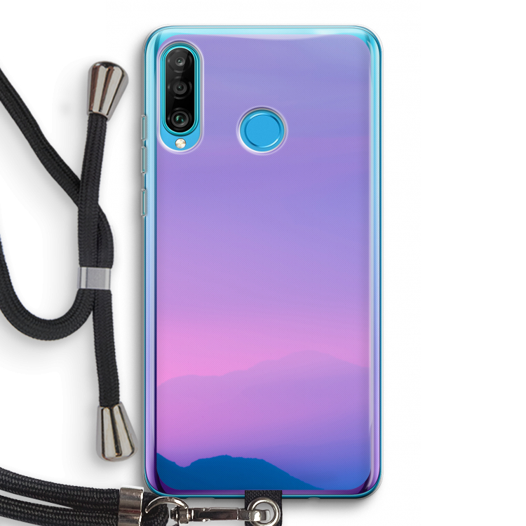 Sunset pastel: Huawei P30 Lite Transparant Hoesje met koord