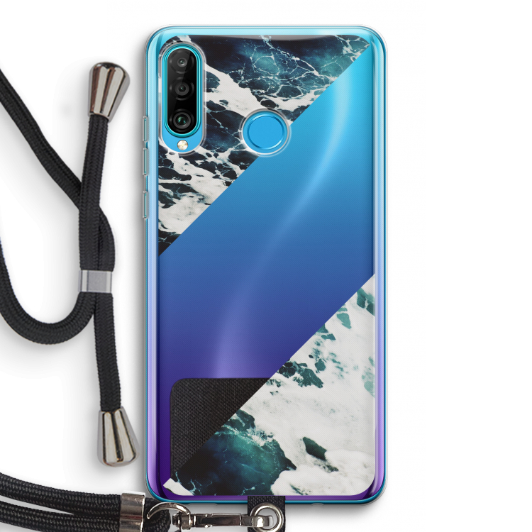 Golven: Huawei P30 Lite Transparant Hoesje met koord