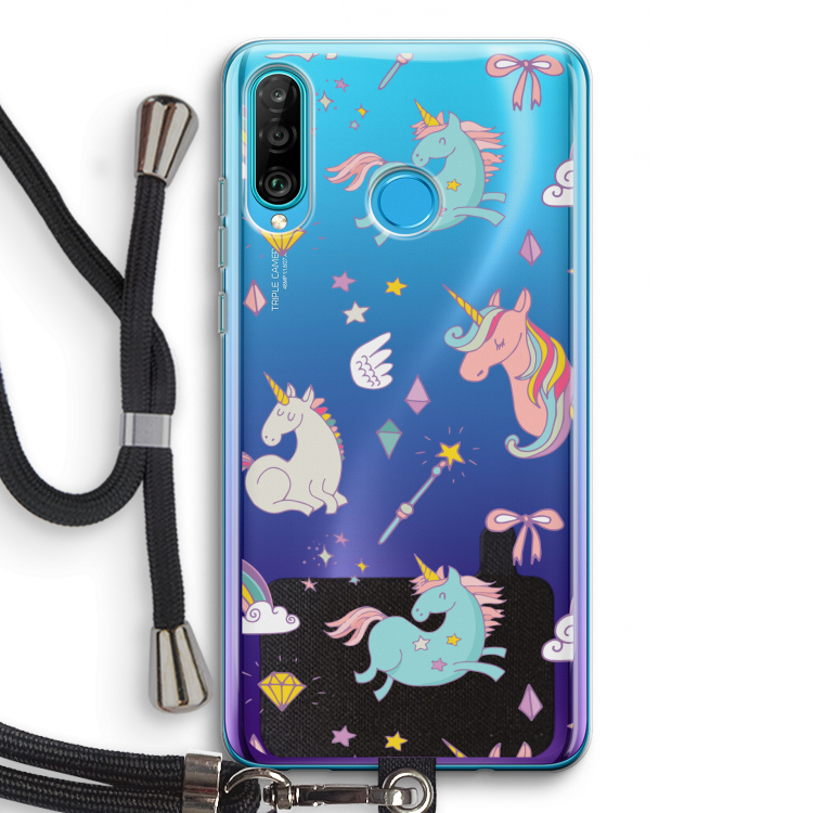 Fantasiewereld: Huawei P30 Lite Transparant Hoesje met koord
