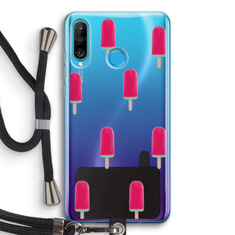 Waterijsje: Huawei P30 Lite Transparant Hoesje met koord