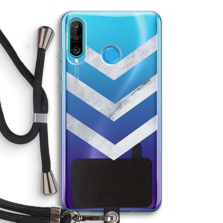 Marmeren pijlen: Huawei P30 Lite Transparant Hoesje met koord