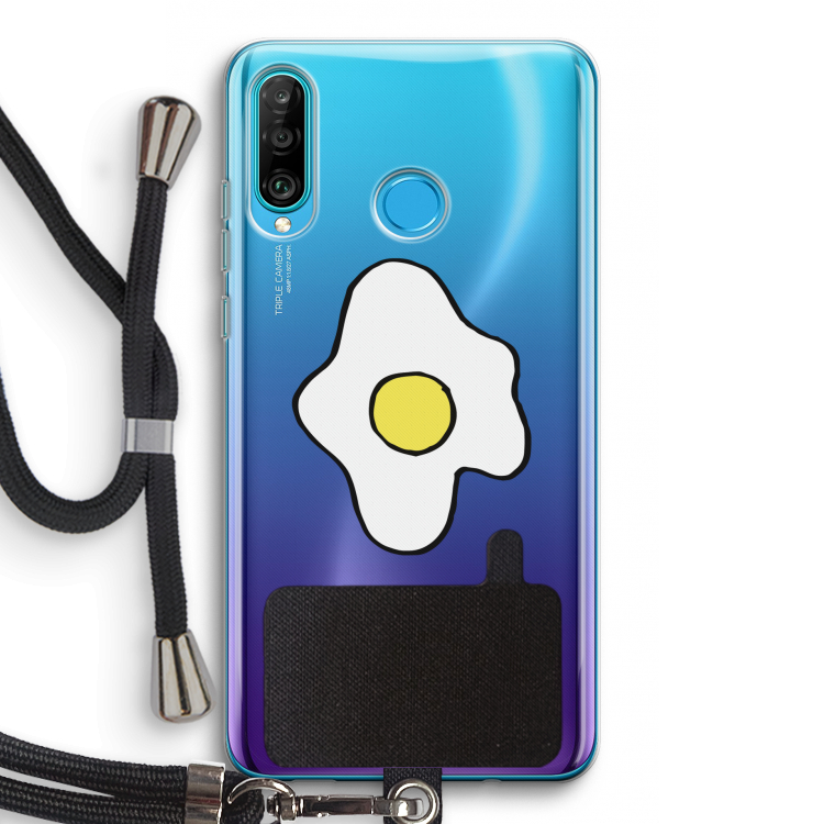 Spiegelei: Huawei P30 Lite Transparant Hoesje met koord
