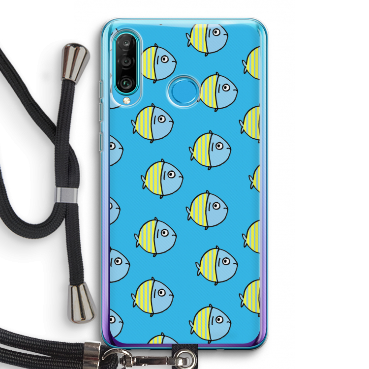 Visjes: Huawei P30 Lite Transparant Hoesje met koord