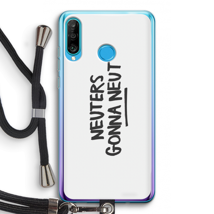 Neuters: Huawei P30 Lite Transparant Hoesje met koord