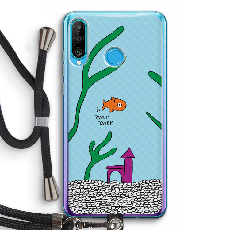 Aquarium: Huawei P30 Lite Transparant Hoesje met koord