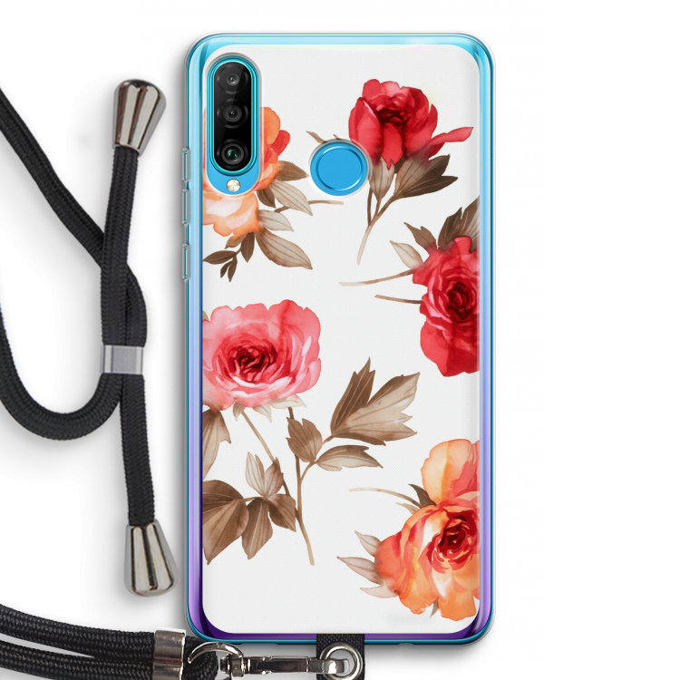 Roosjes: Huawei P30 Lite Transparant Hoesje met koord