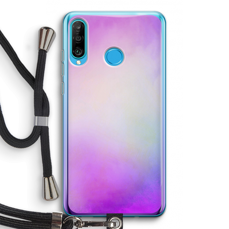Clouds pastel: Huawei P30 Lite Transparant Hoesje met koord