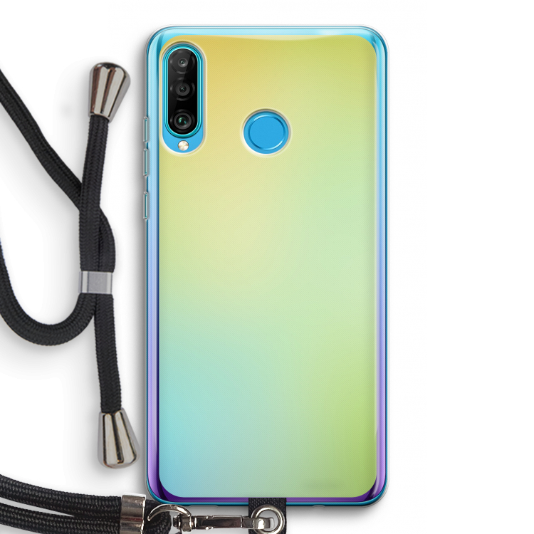 Minty mist pastel: Huawei P30 Lite Transparant Hoesje met koord