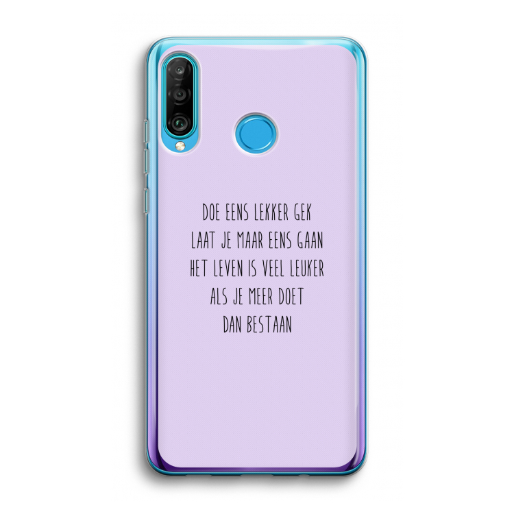 Gek: Huawei P30 Lite Transparant Hoesje