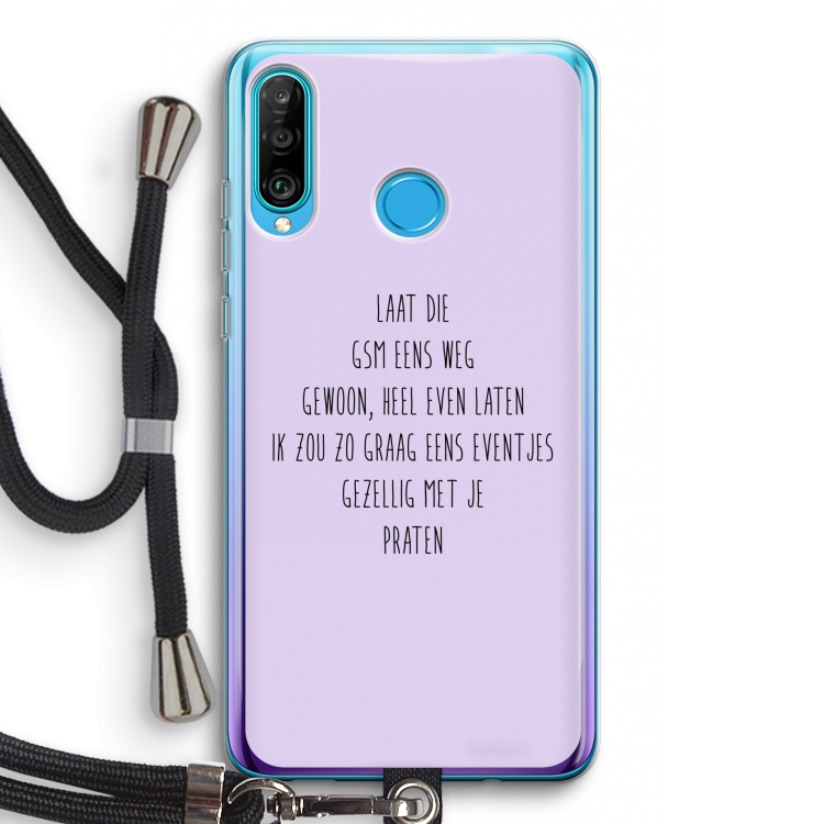 GSM: Huawei P30 Lite Transparant Hoesje met koord