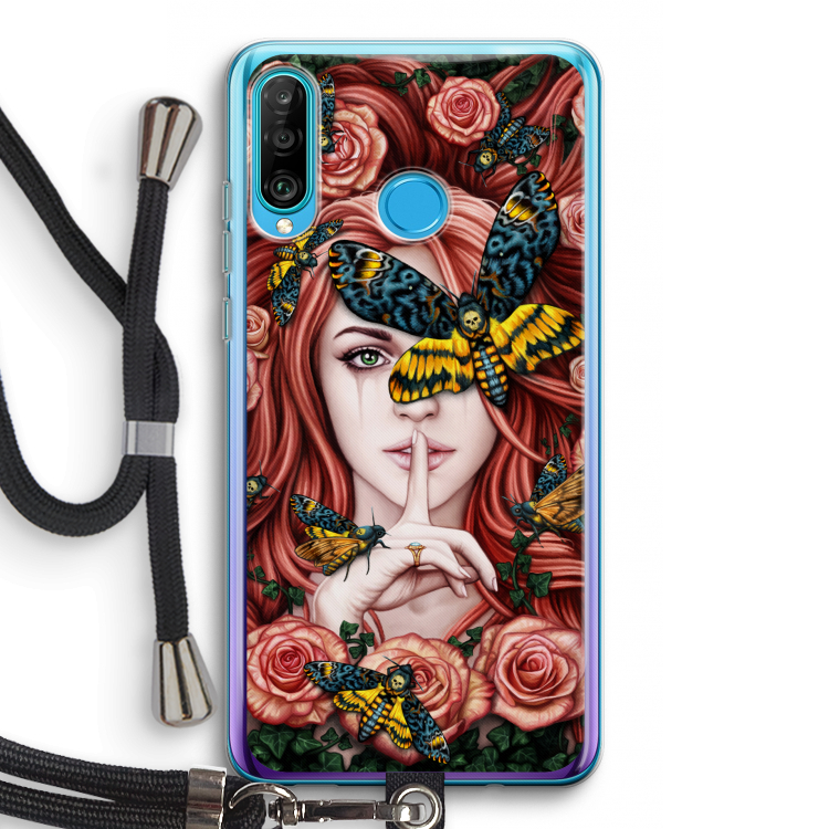 Lady Moth: Huawei P30 Lite Transparant Hoesje met koord