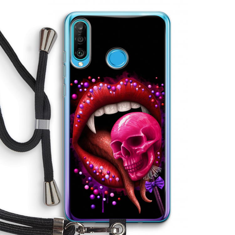 Dodelijk zoet: Huawei P30 Lite Transparant Hoesje met koord