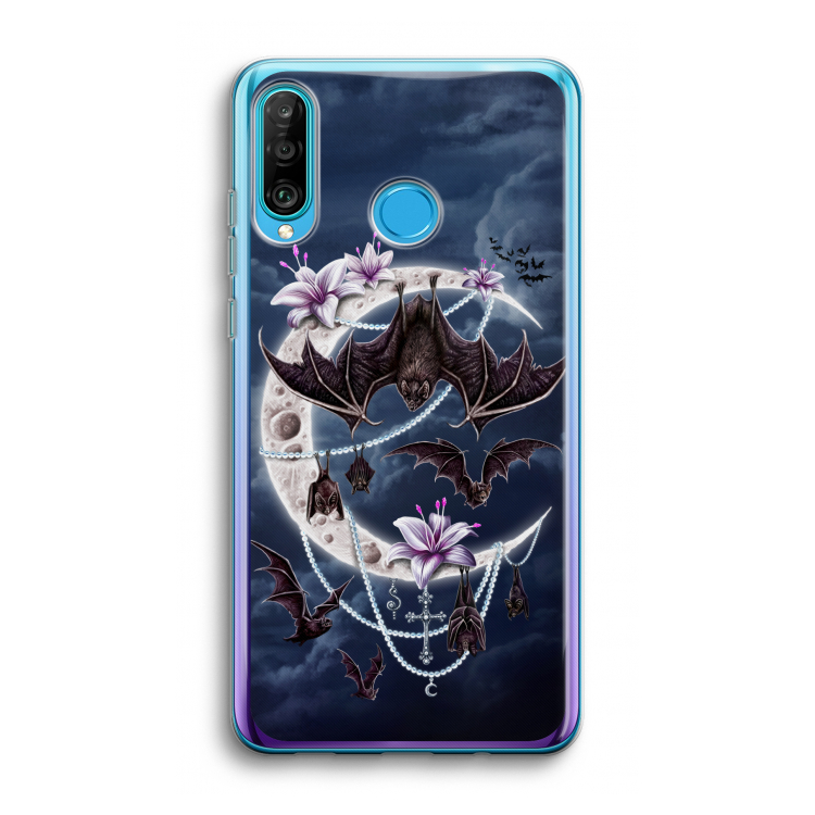 Vleermuizen Maan: Huawei P30 Lite Transparant Hoesje
