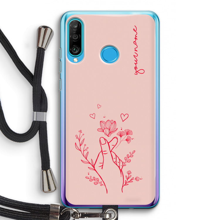 Giving Flowers: Huawei P30 Lite Transparant Hoesje met koord