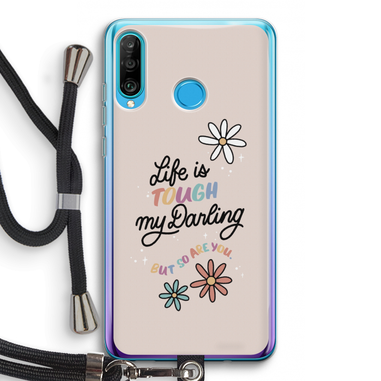 Tough Life: Huawei P30 Lite Transparant Hoesje met koord