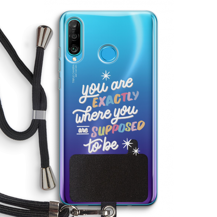 Right Place: Huawei P30 Lite Transparant Hoesje met koord