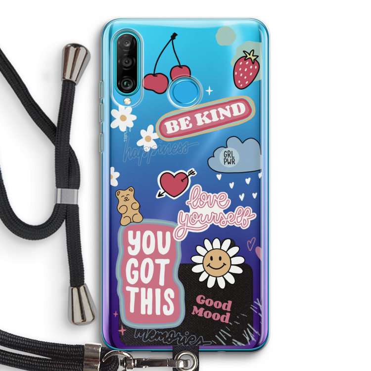 Positivity: Huawei P30 Lite Transparant Hoesje met koord