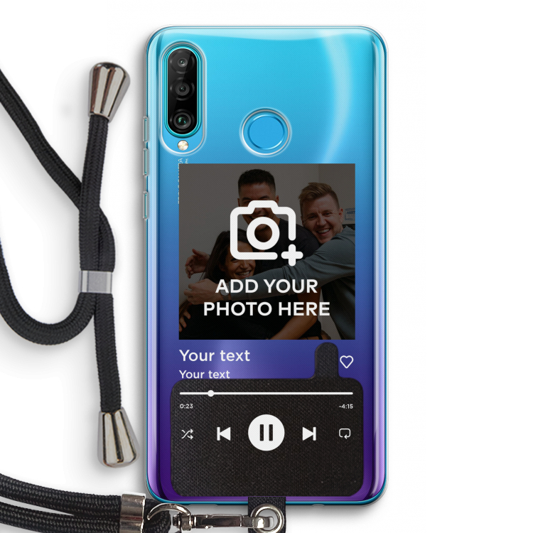 Music Player: Huawei P30 Lite Transparant Hoesje met koord