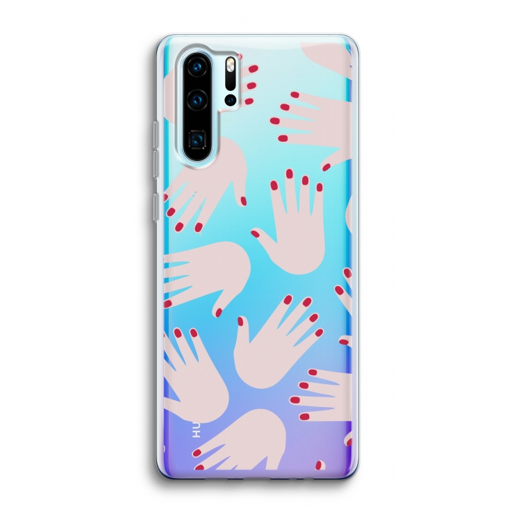 Hands pink: Huawei P30 Pro Transparant Hoesje