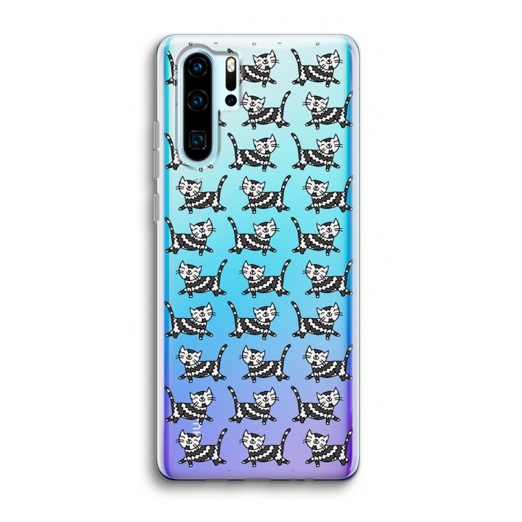 Zwarte poes: Huawei P30 Pro Transparant Hoesje