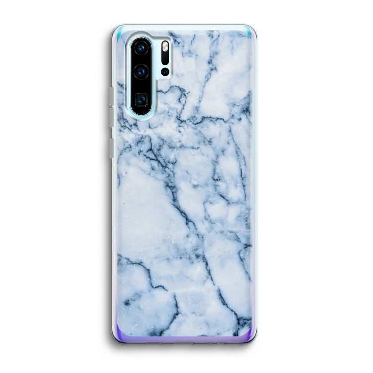 Blauw marmer: Huawei P30 Pro Transparant Hoesje