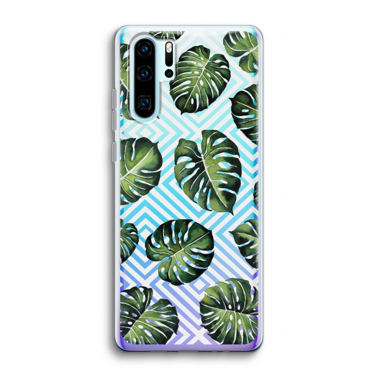 Geometrische jungle: Huawei P30 Pro Transparant Hoesje