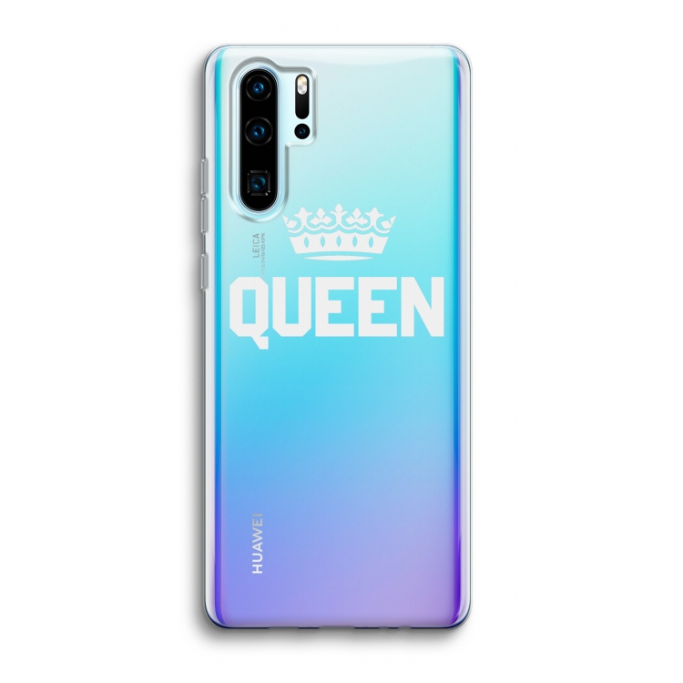 Queen zwart: Huawei P30 Pro Transparant Hoesje