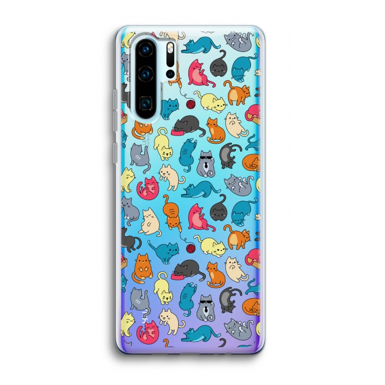 Kleurrijke katten: Huawei P30 Pro Transparant Hoesje