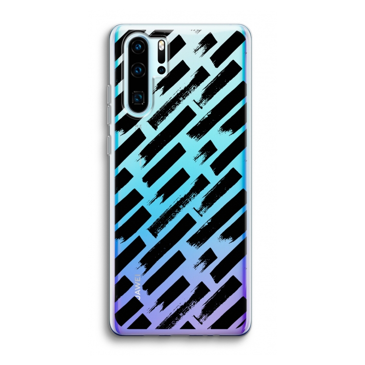 Zwarte vegen: Huawei P30 Pro Transparant Hoesje
