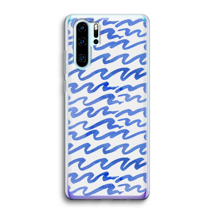 Blauwe golven: Huawei P30 Pro Transparant Hoesje