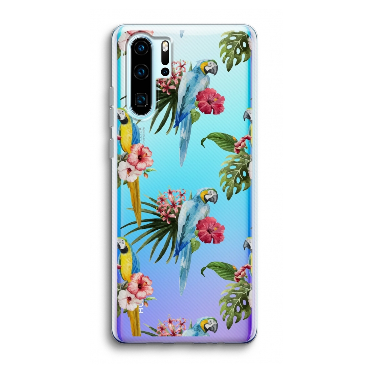 Kleurrijke papegaaien: Huawei P30 Pro Transparant Hoesje