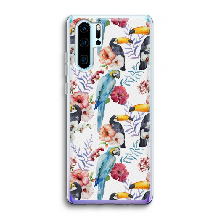 Bloemen tukan: Huawei P30 Pro Transparant Hoesje