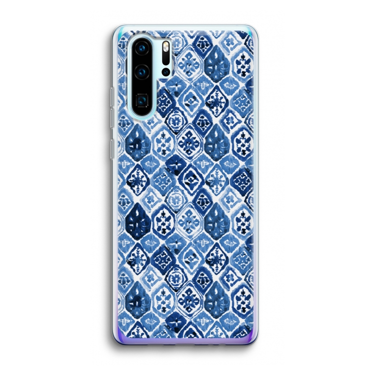Blauw motief: Huawei P30 Pro Transparant Hoesje
