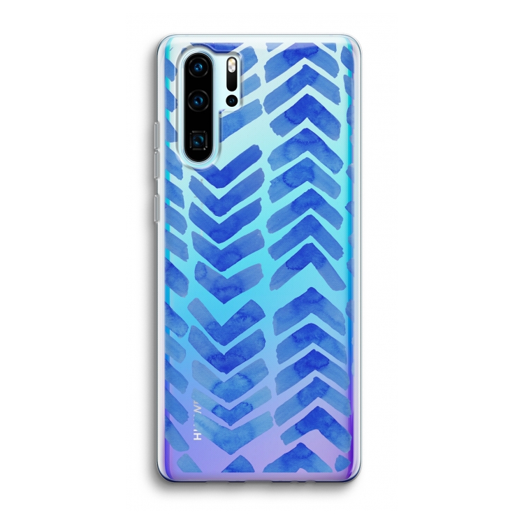 Blauwe pijlen: Huawei P30 Pro Transparant Hoesje