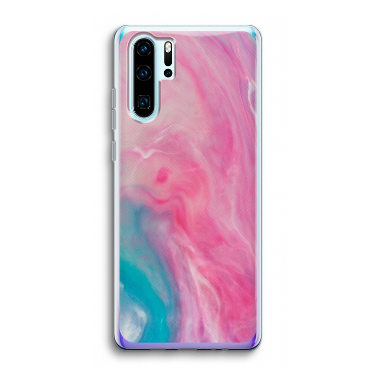 Roze explosie: Huawei P30 Pro Transparant Hoesje