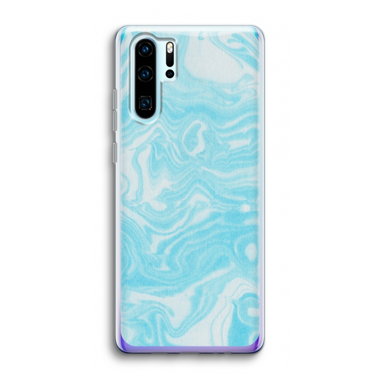 Waterverf blauw: Huawei P30 Pro Transparant Hoesje