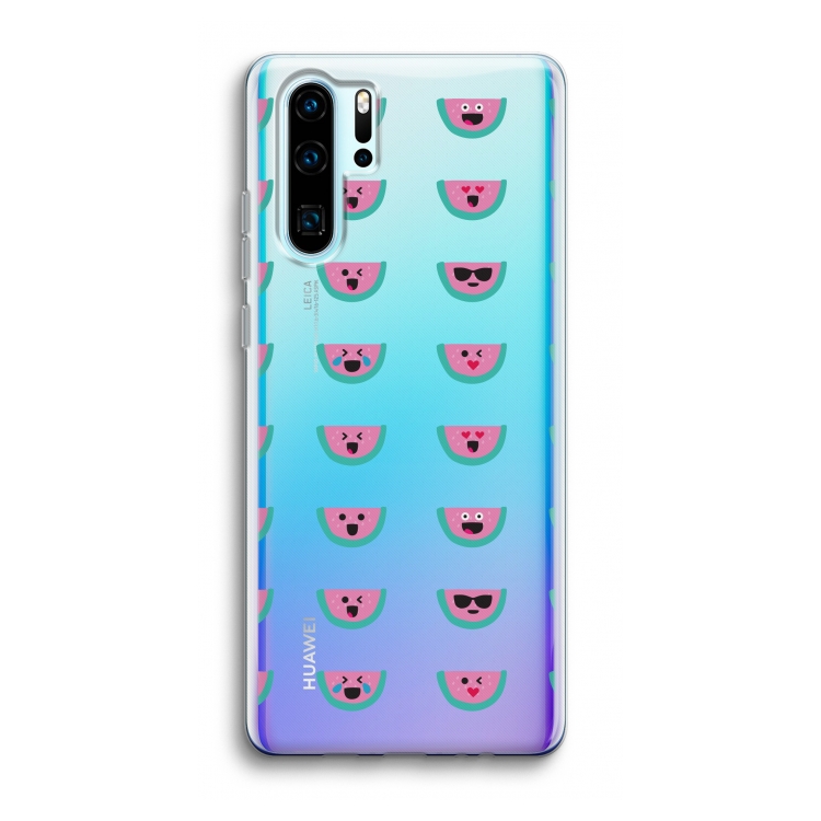 Smiley watermeloenprint: Huawei P30 Pro Transparant Hoesje