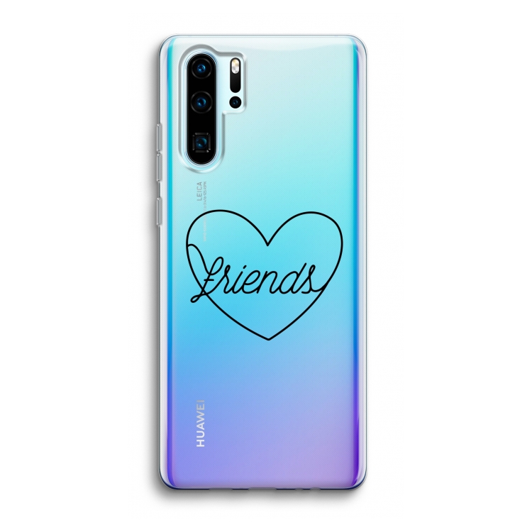 Friends heart black: Huawei P30 Pro Transparant Hoesje