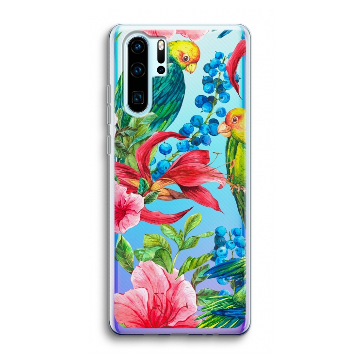 Papegaaien: Huawei P30 Pro Transparant Hoesje
