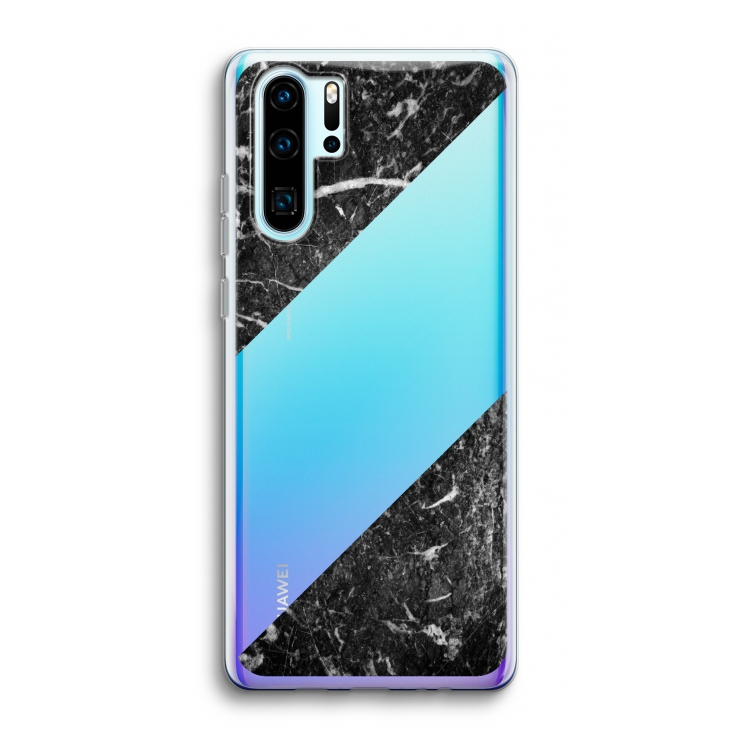 Zwart marmer: Huawei P30 Pro Transparant Hoesje