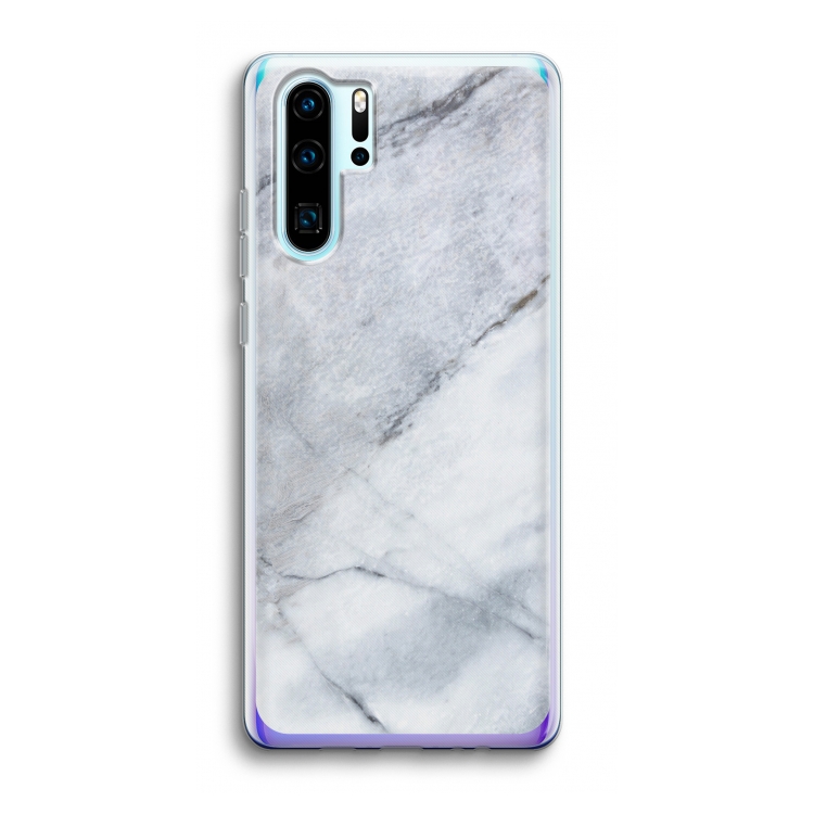 Witte marmer: Huawei P30 Pro Transparant Hoesje