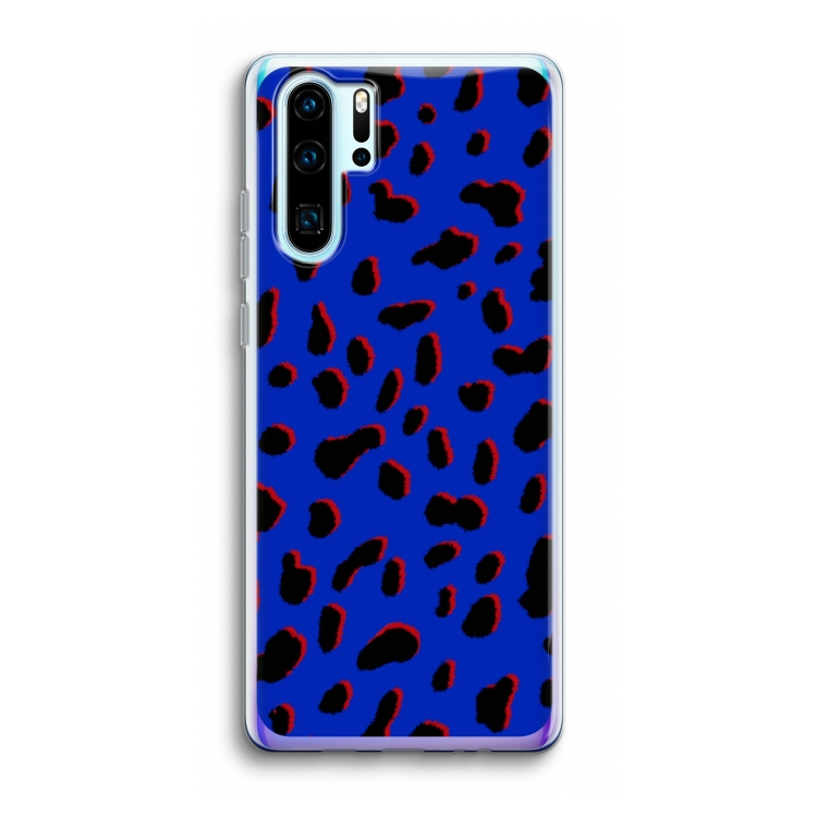 Blue Leopard: Huawei P30 Pro Transparant Hoesje