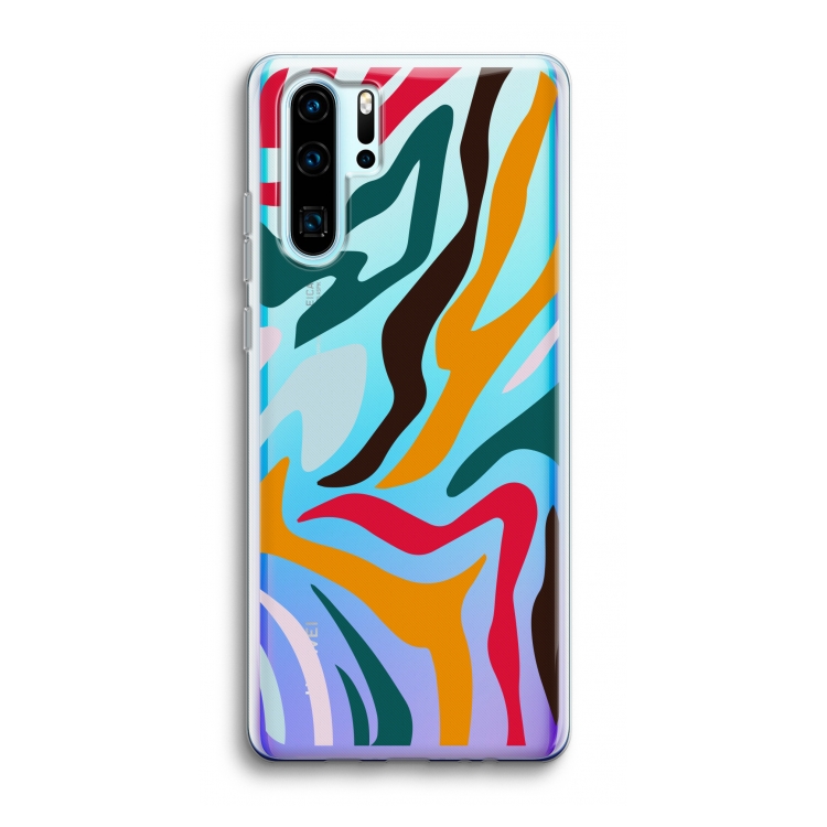 Colored Zebra: Huawei P30 Pro Transparant Hoesje