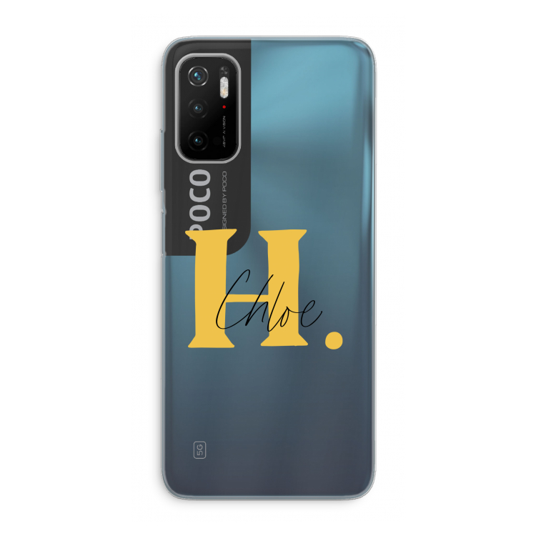 Amber Script: Xiaomi Poco M3 Pro 5G Transparant Hoesje