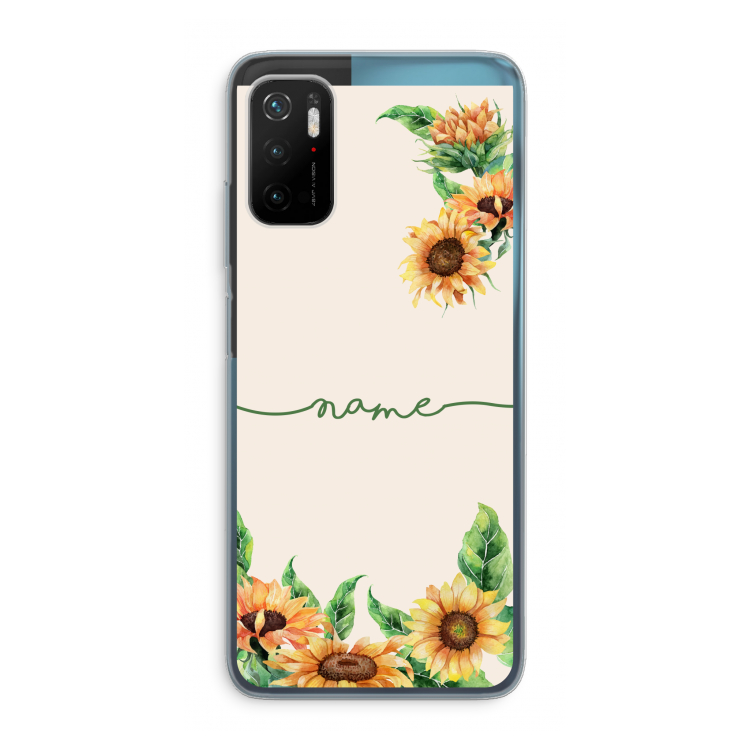 Zonnebloemen: Xiaomi Poco M3 Pro 5G Transparant Hoesje